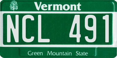 VT license plate NCL491