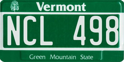 VT license plate NCL498