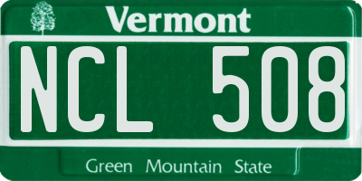 VT license plate NCL508