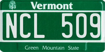 VT license plate NCL509