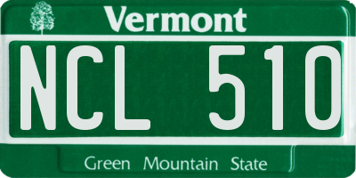 VT license plate NCL510