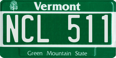 VT license plate NCL511