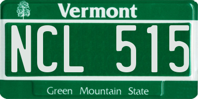 VT license plate NCL515