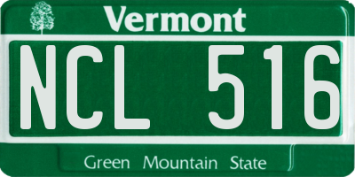 VT license plate NCL516