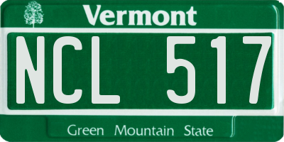 VT license plate NCL517