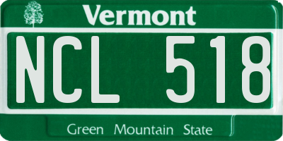 VT license plate NCL518