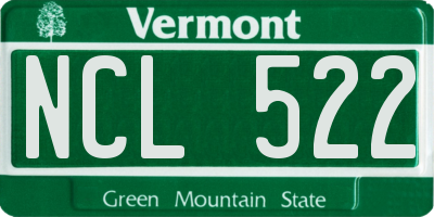 VT license plate NCL522