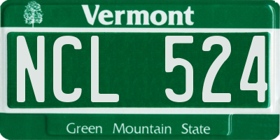 VT license plate NCL524