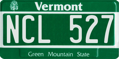 VT license plate NCL527
