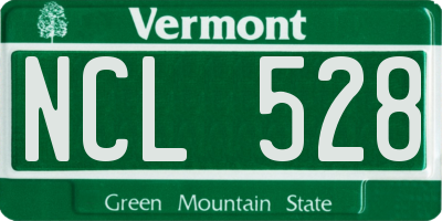VT license plate NCL528