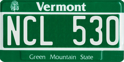 VT license plate NCL530