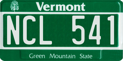 VT license plate NCL541