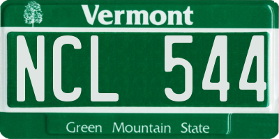 VT license plate NCL544