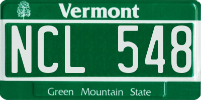 VT license plate NCL548
