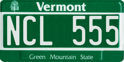 VT license plate NCL555