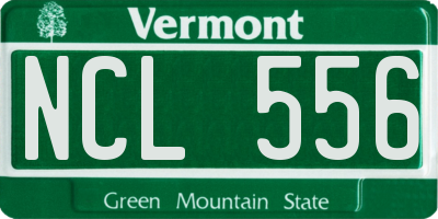 VT license plate NCL556