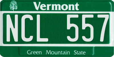 VT license plate NCL557