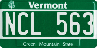 VT license plate NCL563