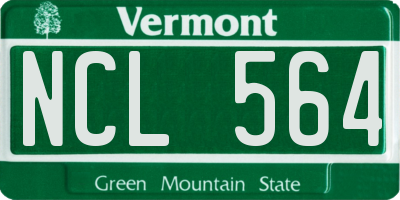 VT license plate NCL564