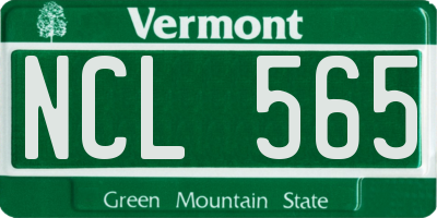 VT license plate NCL565