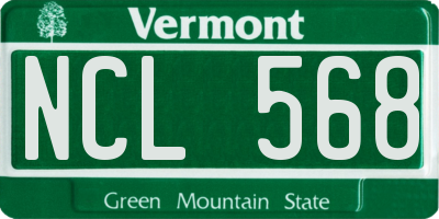 VT license plate NCL568