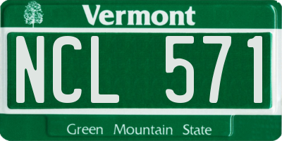 VT license plate NCL571