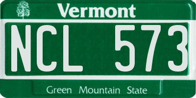 VT license plate NCL573