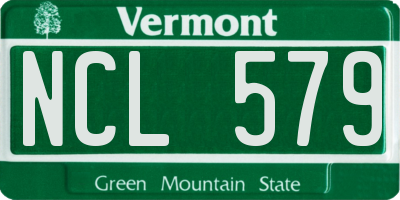 VT license plate NCL579