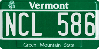 VT license plate NCL586
