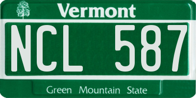 VT license plate NCL587