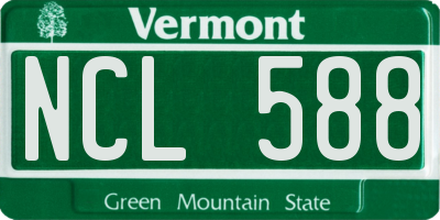VT license plate NCL588