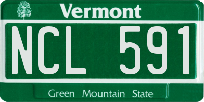 VT license plate NCL591
