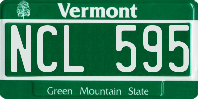 VT license plate NCL595