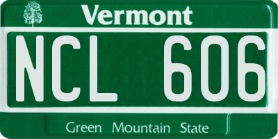 VT license plate NCL606