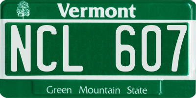 VT license plate NCL607
