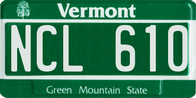VT license plate NCL610
