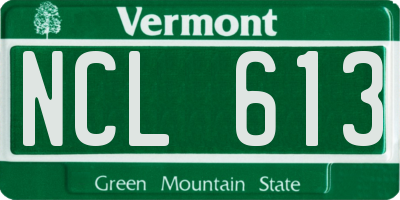 VT license plate NCL613