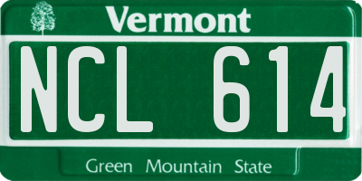 VT license plate NCL614