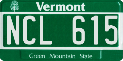 VT license plate NCL615