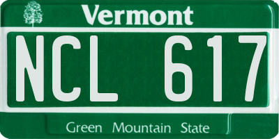 VT license plate NCL617