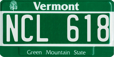 VT license plate NCL618