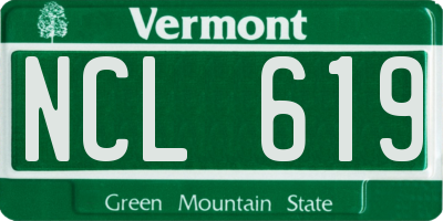VT license plate NCL619