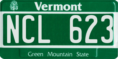 VT license plate NCL623