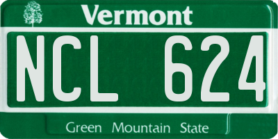 VT license plate NCL624