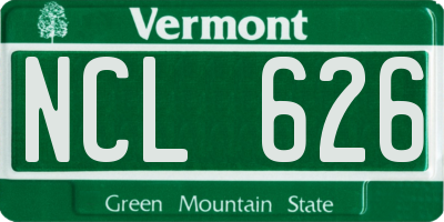 VT license plate NCL626