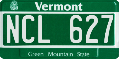 VT license plate NCL627