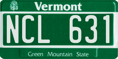 VT license plate NCL631