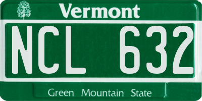 VT license plate NCL632