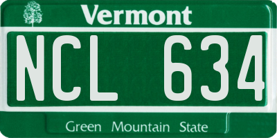 VT license plate NCL634