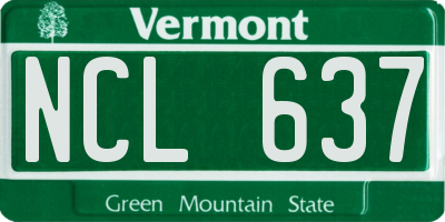 VT license plate NCL637